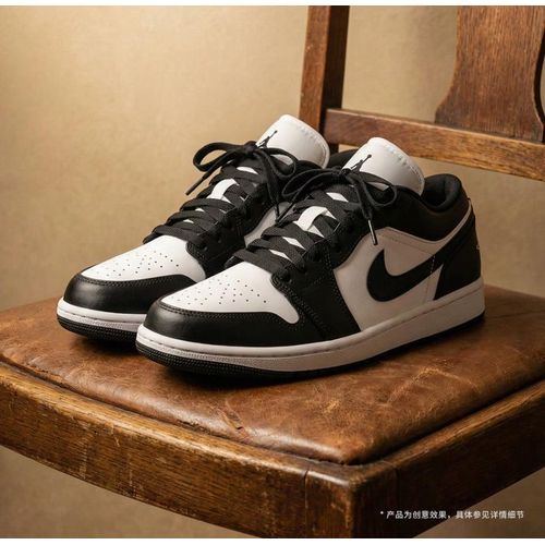 leather black and white jordans