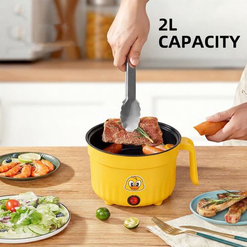 Generic 2L Electric Hot Pot with Steamer, Non-Stick Multi-Function Rice Cooker, Dual Layer Mini Pot for Noodles, Soup & Eggs - image 7