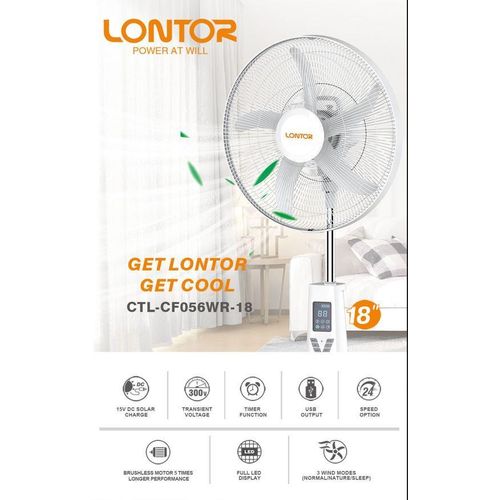 Generic 18-inch Lontor Rechargeable Standing Fan  - CTL-CF056WR-18 - image 2