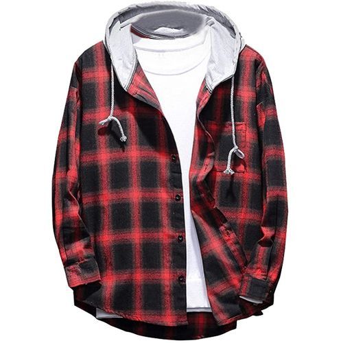 Fashion Men's Plaid Hooded Shirts Lightweight Shirt Jackets | Jumia Nigeria