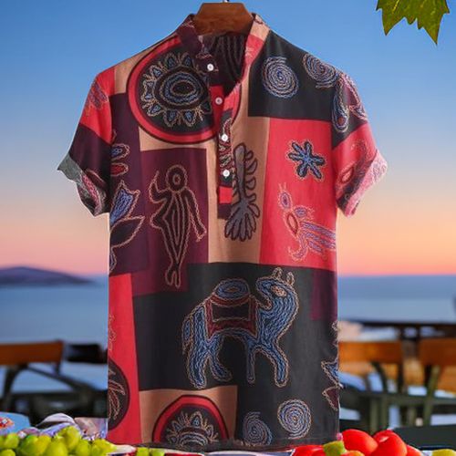 Fashion Mens Vintage Patterned Casual Short Sleeve Beach Shirts | Jumia ...