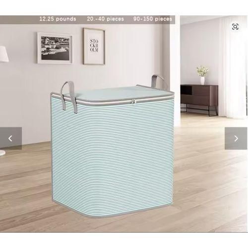 product_image_name-Generic-210L Striped Clothing Storage Bag Household Large Capacity Clothing Sorting Box Cotton Quilt Storage Bag Moving Packing Bag For Dirty Neat Clothes-2