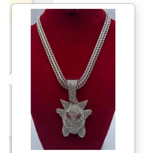 product_image_name-Fashion-Iced Out Cuban Link Choker With Clown Pendant Silver-1