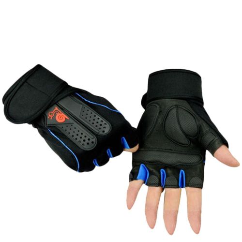 Generic Work Gloves Fitness Exercise Training Gym Gloves Half Finger  Weightlifting Gloves Multifunction For Men Women Blue XL
