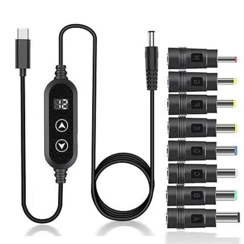 Generic Type C Power Boost Cable DC 5V/9V/12V/15V/20V Boost Converter 8 Adapters Type C to DC Boost Cable