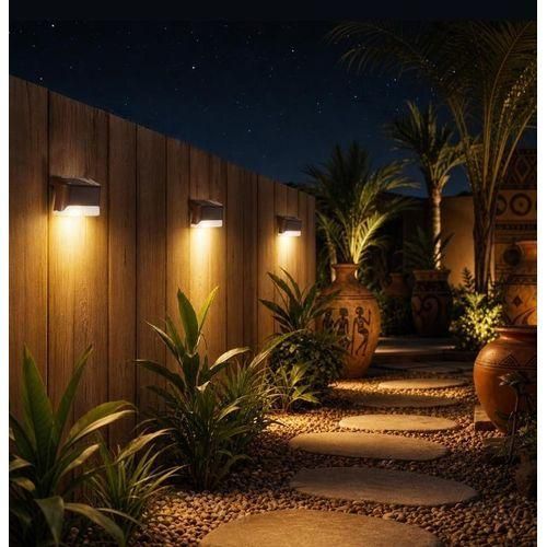 Generic 4pcs/set Solar LED Deck Light Path Garden Patio Walkway Stair Step Fence Light Outdoor - image 8