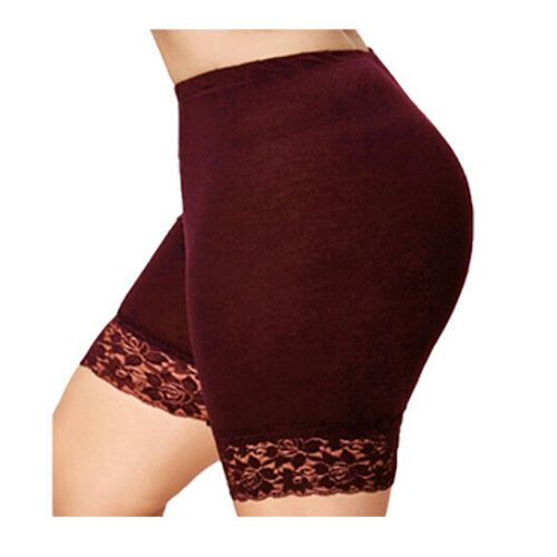 Generic Plus Size Safety Shorts Women Black Lace High Stretch