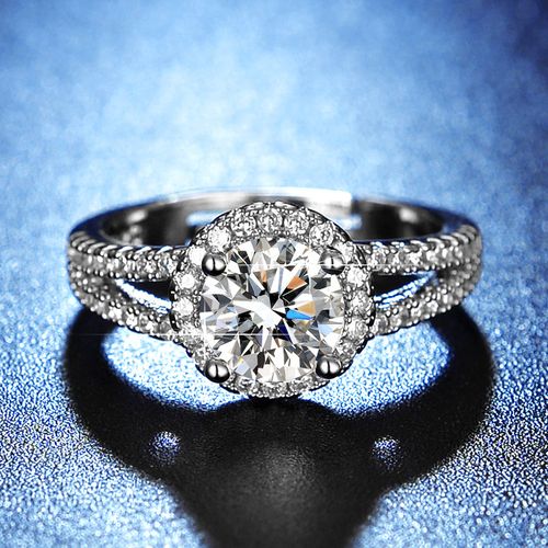 Fashion Adjustable Trendy Diamond Proposal Ring With Case