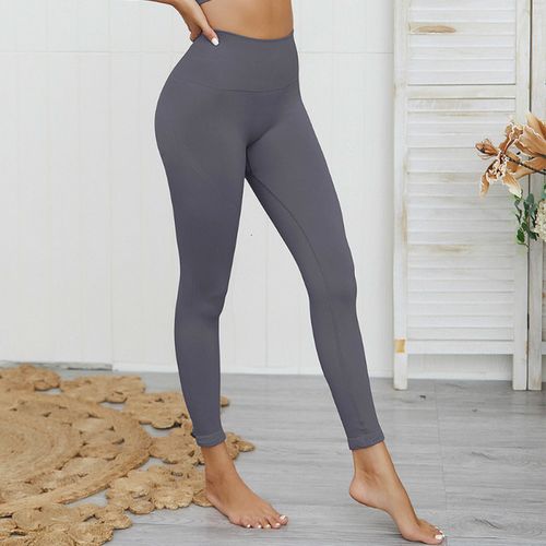 Generic Women Gym Sport Leggings Nylon Yoga Pants Grey Leggings_S