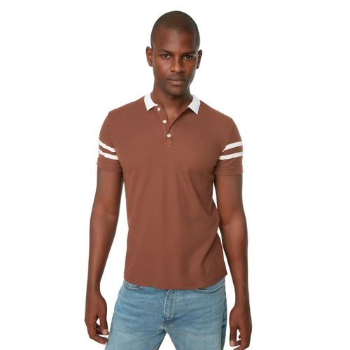 Trendyol Collection Polo T-shirt - Brown - Slim