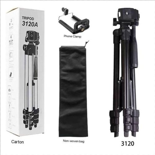 product_image_name-Generic-3120A MODEL ADJUSTABLE HEIGHT PORTABLE UNIVERSAL SELF LEVELING CAMERA/PHONE TRIPOD STAND & HOLDER with Blue tooth -3