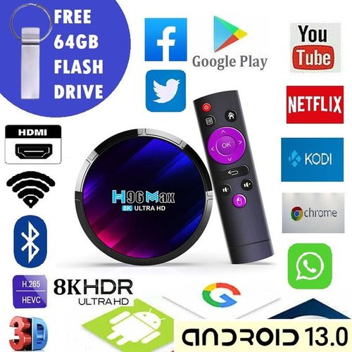 H96 Max Android 13 TV Box 2GB 16GB With Bluetooth & WiFi