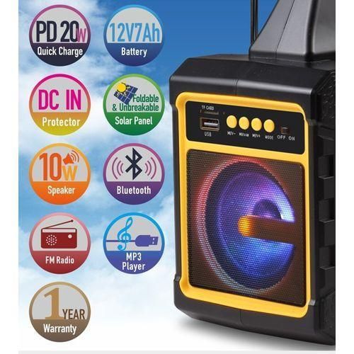 Qasa SPP-007 Solar Power FM Mp3 Player Speaker Bluetooth - image 2