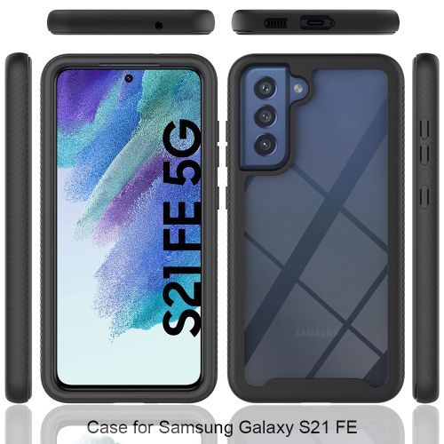 for Samsung Galaxy S21 FE 5G (NOT FIT S21 5G) Phone Case Dual Layer  Full-Body Rugged Clear Back Case Drop Resistant Shockproof Case with Built  In Screen Protector 