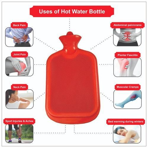 Rubber Hot Water Bottle - 2 litres (Red)