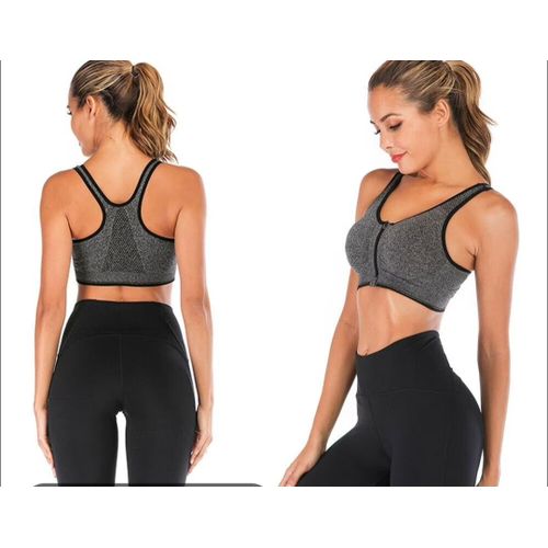 Fashion Front-Zip Sports Bra