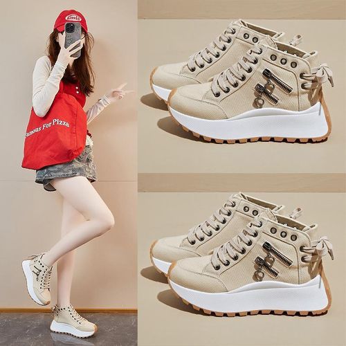 product_image_name-Fashion-Ladies Quality Platform Sneakers Women boot Shoe-beige-1