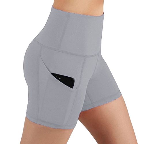 Gym Jogging Running Shorts Yoga Shorts Women High Waist Lifting Push Up  Tight Sports Pocket Fitness Yoga Short Pant