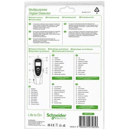 Generic Schneider Electric 4-In-1 Multipurpose Digital Wall Detector Stud, Metal Pipe AC Cable Scanner ( IMT23104 ) - image 2