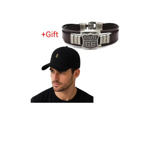 Fashion High Design Black Face Cap with Gift
