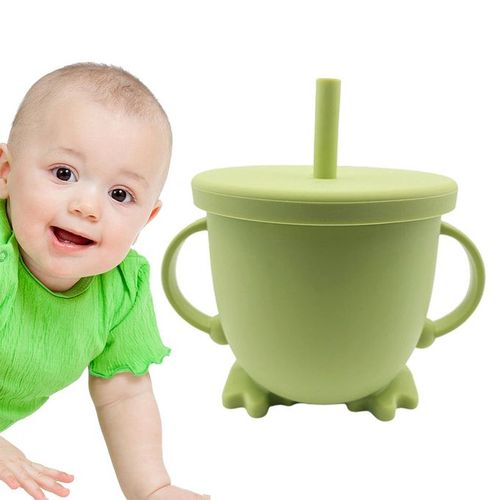 Straw Baby Feeding Cup Cartoon, Silicone Sippy Cup Straw
