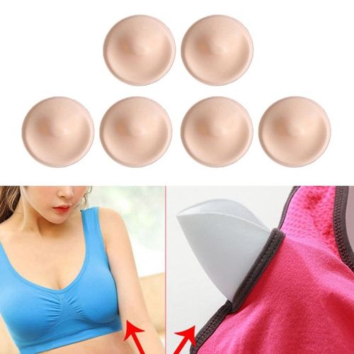 Fashion 3 Pairs Bra Pads Inserts Sew In Sport Bra Cups For Bikini Top White