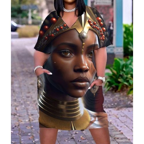 Fashion African Inspired QUEEN V Neck Pullover Dress New styles Jumia Nigeria