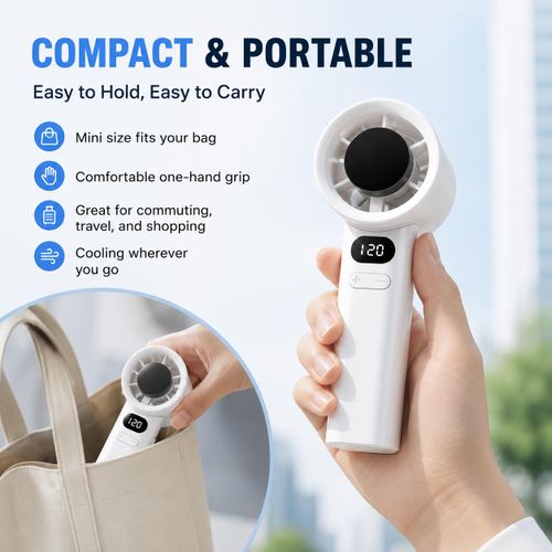 DORXTI White Portable Handheld Fan 800mah - image 6