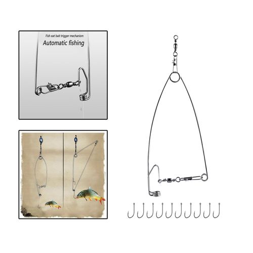 Generic Automatic Fishing Hook Swivel Snap Fishing Hooks For Ponds Size 5