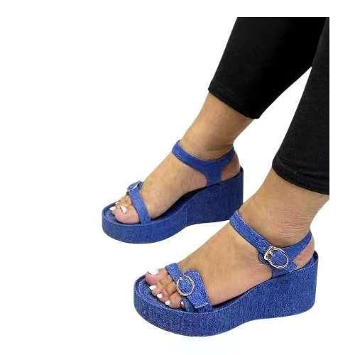 product_image_name-Fashion-Women Smart Platform Sandals-Bule-1