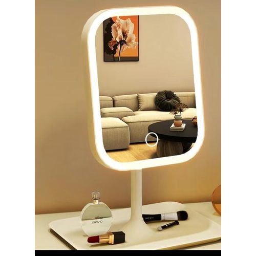 product_image_name-Generic-Led Makeup Mirror Rechargeable Round Design 3 Level Light Color-3