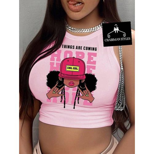 Fashion LADIES CROP TOP PINK