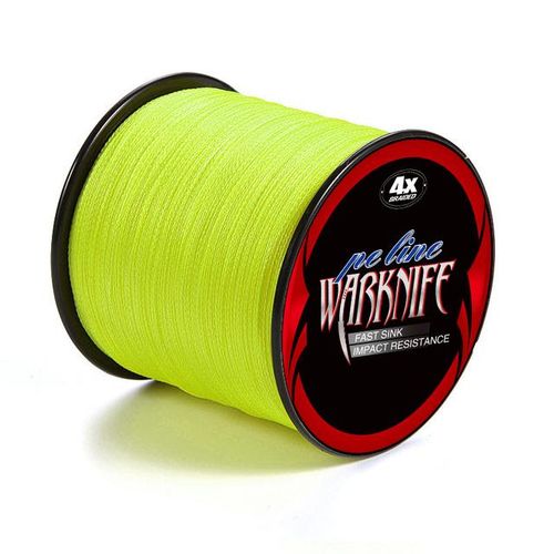 Generic Warknife 4 Strands Braided Fishing Line 1000m Strong 4 Braid Wire  For Carp Fishing Multifilament Line Fluorescent Yellow/green
