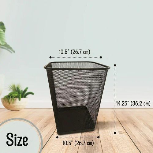 product_image_name-Generic-Smart Design Steel Metal Waste Basket Garbage Bin- Medium-1