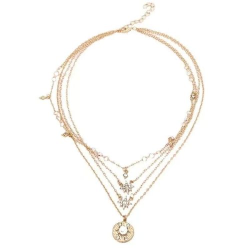 Fashion Women's Multi Layered Combination Gold Pendant Necklace