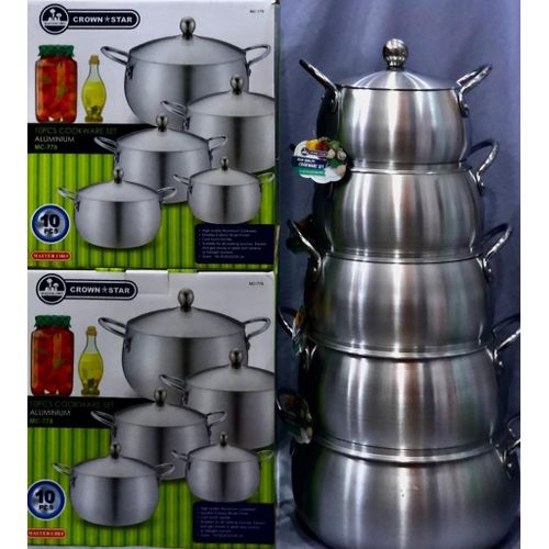 Generic Crown Star 5-Piece Aluminium Cookware Set