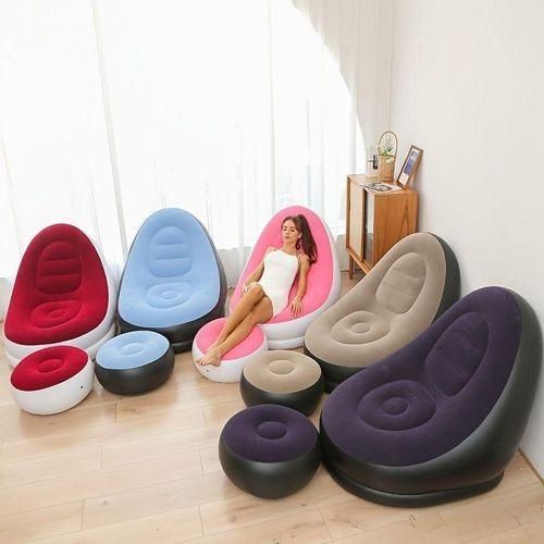 Generic inflatable Relaxing Sofa Chair + Foot Rest . 1Pc without pump