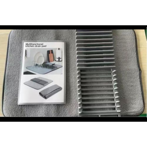 Generic  Foldable Dish Drying Mat with Draining Plates Rack