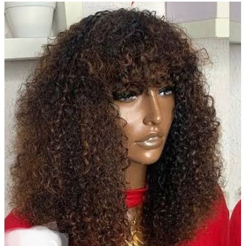 Fashion Super soft pixie curl fringe wig piano color 14inches