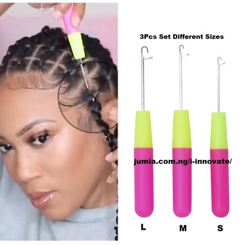 3pcs/Set Three Colors And Three Sizes Hair Crochet Needle