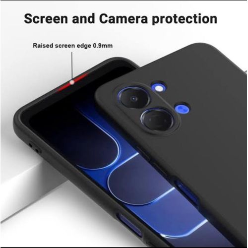 Tecno Pop 20 Silicone Phone Case & Pouch With Camera Protection - Scratch Resistance, Shockproof Protective Case - ( Black ) - image 4