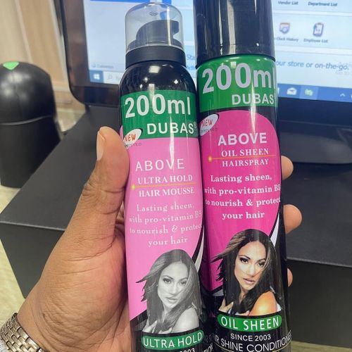 product_image_name-Generic-Oil Sheen Hair Spray & Hair Holding Mousse 200ml – Shine & Style for All Hair Types-1