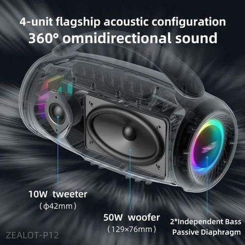 Zealot P12 60W Powerful Subwoofer Wireless Bluetooth - image 2