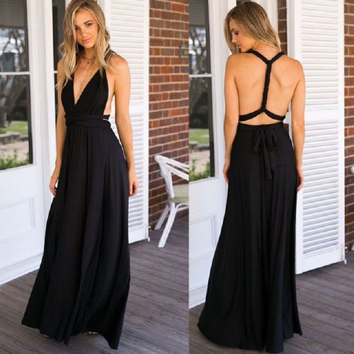 Womens Convertible Multiway Wrap Bandage Maxi Robe Bridesmaid Long