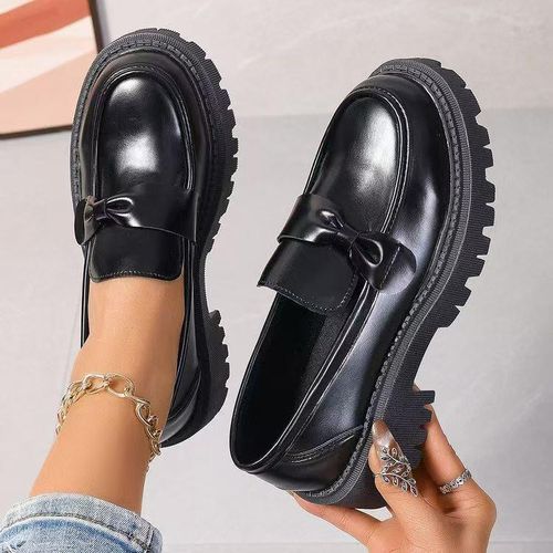 product_image_name-Fashion-Trendy Ladies PU Leather HorseTie Cooperate and outing Easy On Shoe - Black-1