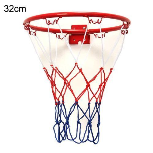 product_image_name-Generic-2pcs Wall Mounted Hanging Basketball Goal Hoop Rim Net With Metal Sporting Goods Netting 32cm-4
