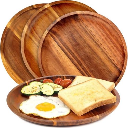 Generic Wooden Plates Wood Dinner Plates Set