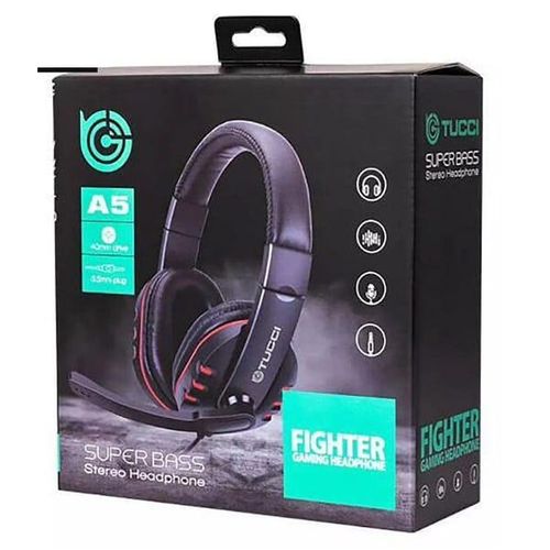 TUCCI A5 Super Bass Stereo Gaming Wired Headset Headphone - image 5