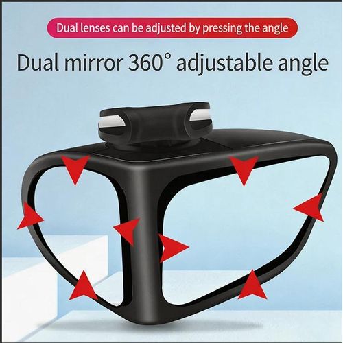 Generic One Pair Car Blind Spot Mirror Dual Lens Front  Rear Wheel View Auxiliary Mirror - image 2
