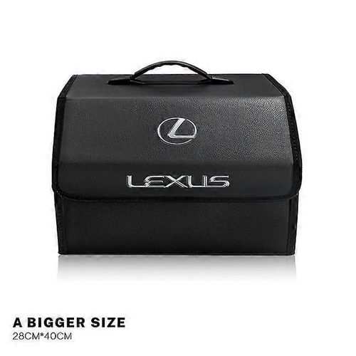 product_image_name-Generic-Premium Quality Foldable Leather Trunk Storage Organizer With Lexus Logo - Black-1
